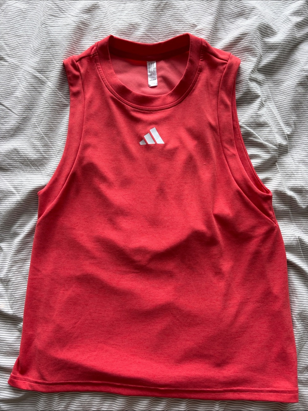 adidas orange Sleeveless Training Tank with White Logo